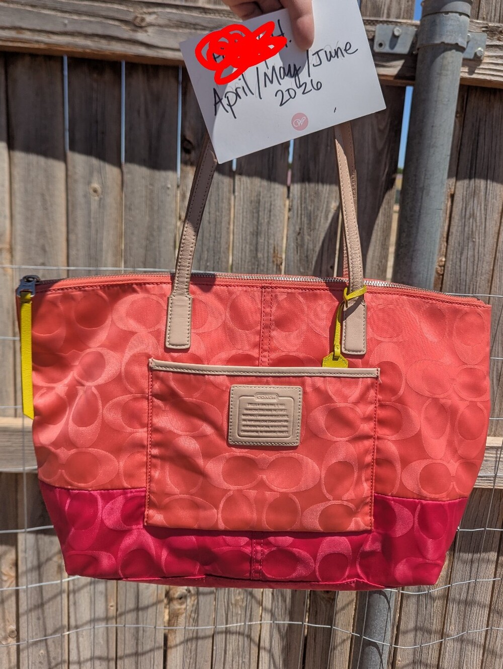 Coach Weekender Signature Colorblock Nylon East/West Tote Bag Style #24865